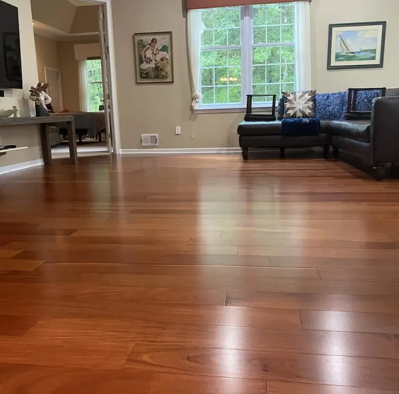 Hardwood floor after professional cleaning