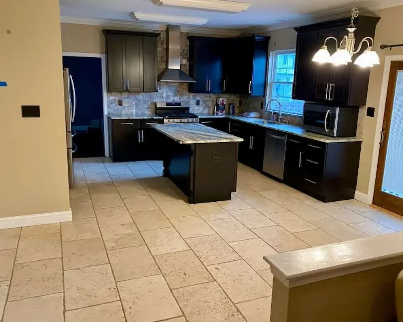 Natural stone cleaning in a Monmouth County, NJ kitchen